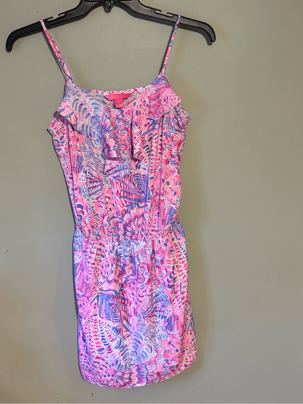 Lilly Pulitzer- Zana Skort Romper Raz Berry Sea You Soon Size S